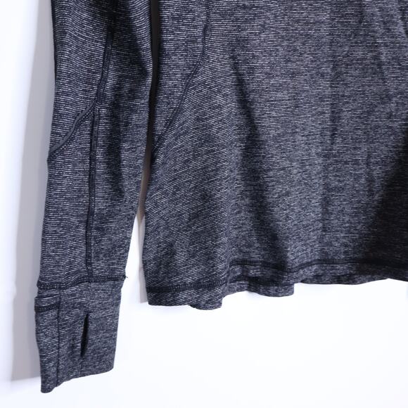 LULULEMON 1/2 Zip Race Your Pace Top Black Heathered Stripe Active Women's 6 - Picture 4 of 8